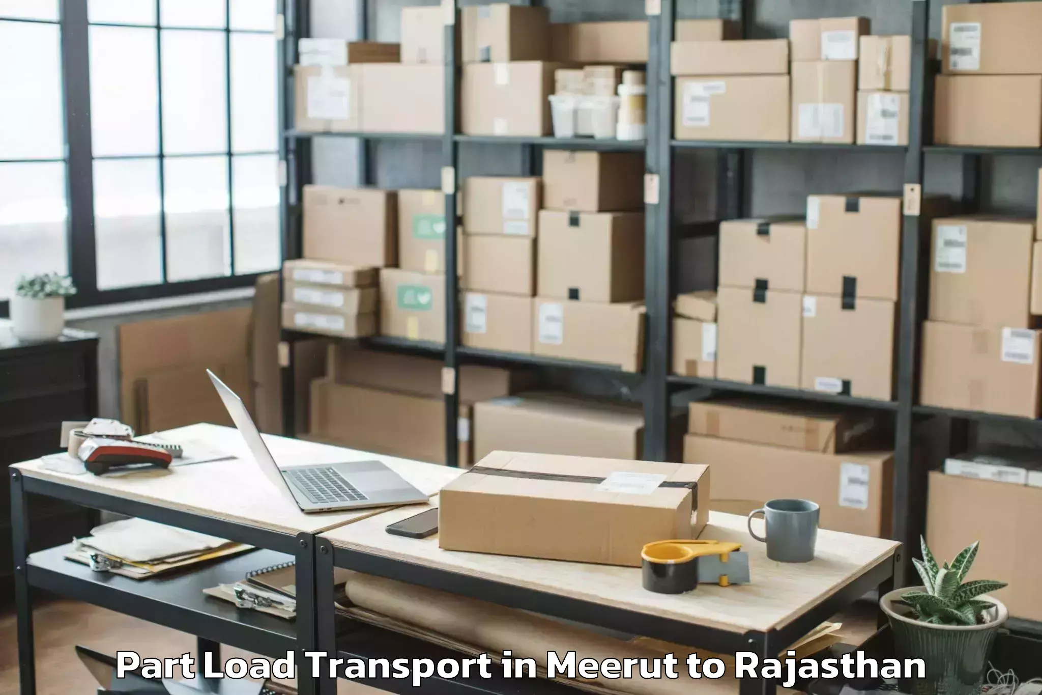 Get Meerut to Jamwa Ramgarh Part Load Transport